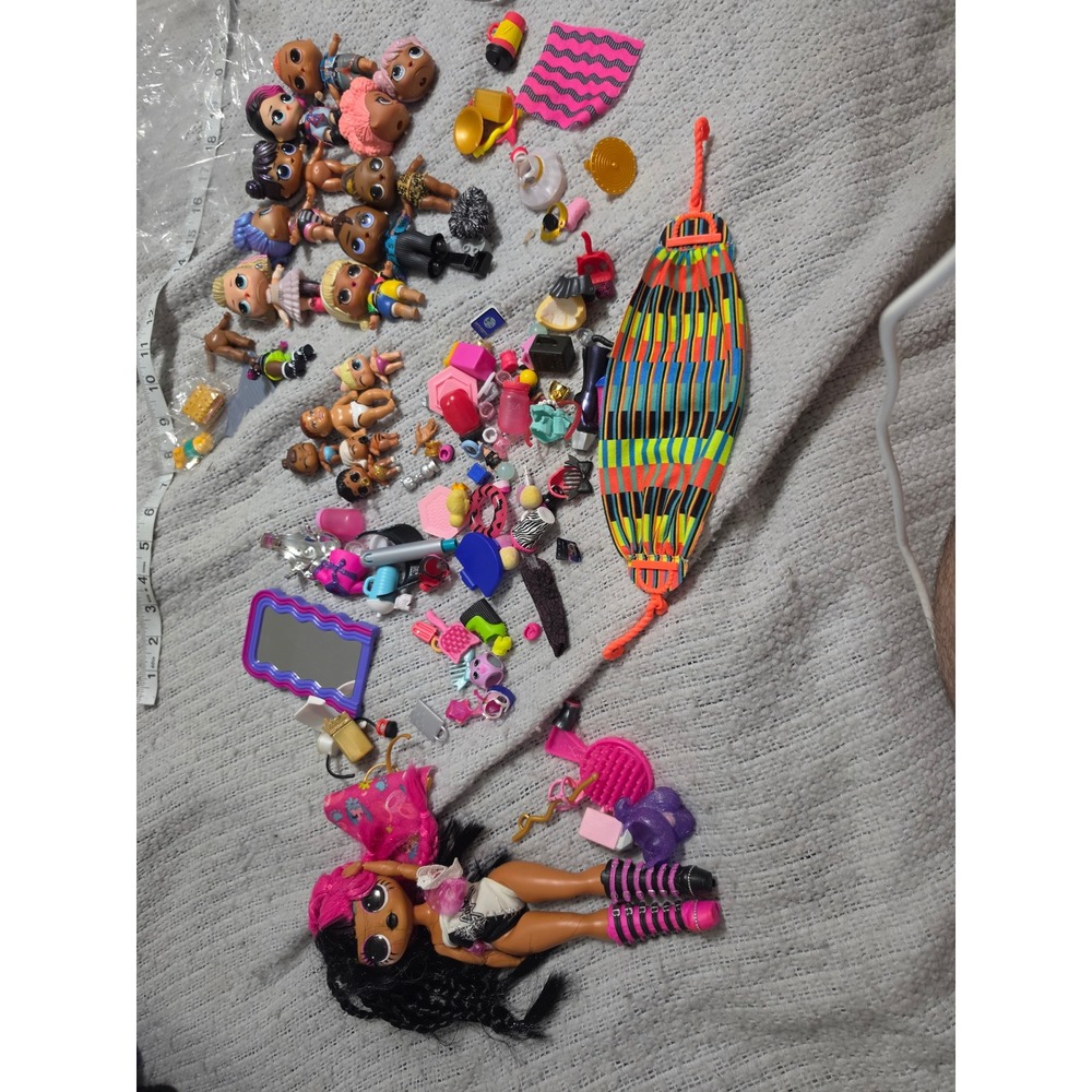 LOL Surprise Doll Lot MGA OMG Tot Lil Sister Accessories Clothes Shoes Mirror